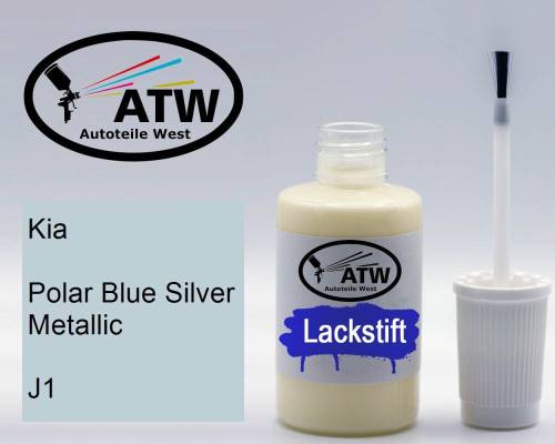 Kia, Polar Blue Silver Metallic, J1: 20ml Lackstift, von ATW Autoteile West.